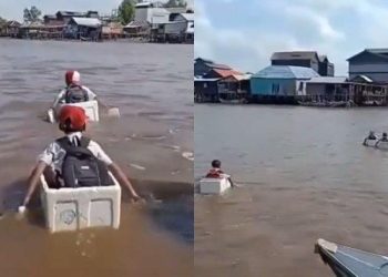 Murid SD Viral Trabas Sungai ke Sekolah Gegara Jalan Ditutup Tetangga