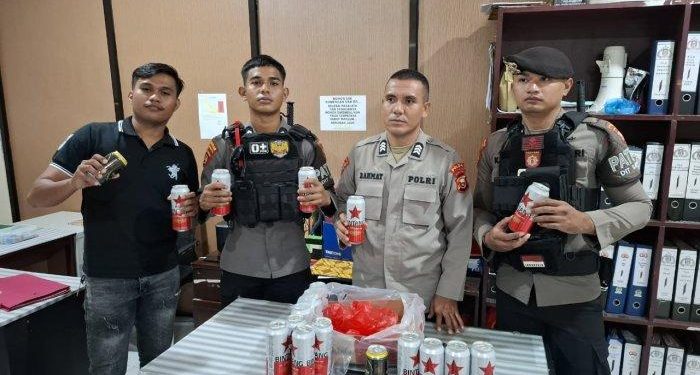 Puluhan Kaleng Bir Disita Polisi di THM Bukit Durian Sofifi Maluku Utara